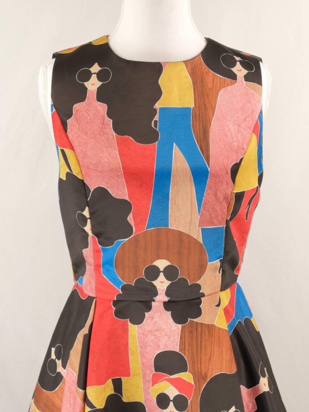 Alice + Olivia Stasia Stacey Print Pleated A-Line Mini Dress, Pink Multi, US 6 - Picture 5 of 10